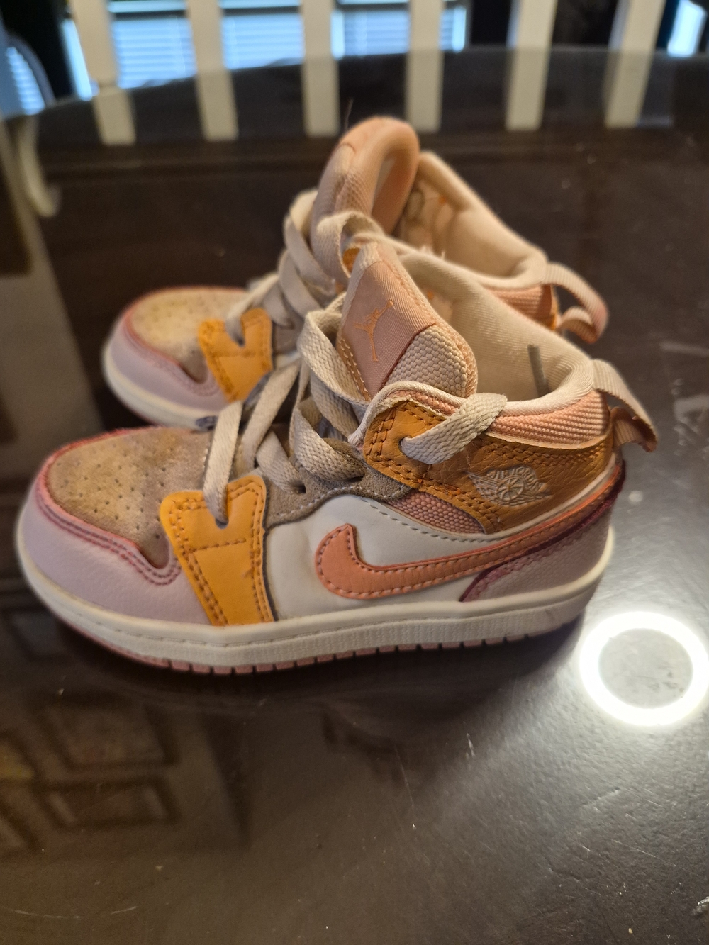 Kids Multi-Color Athletic Sneakers - Pink, Peach & Yellow Air Jordans